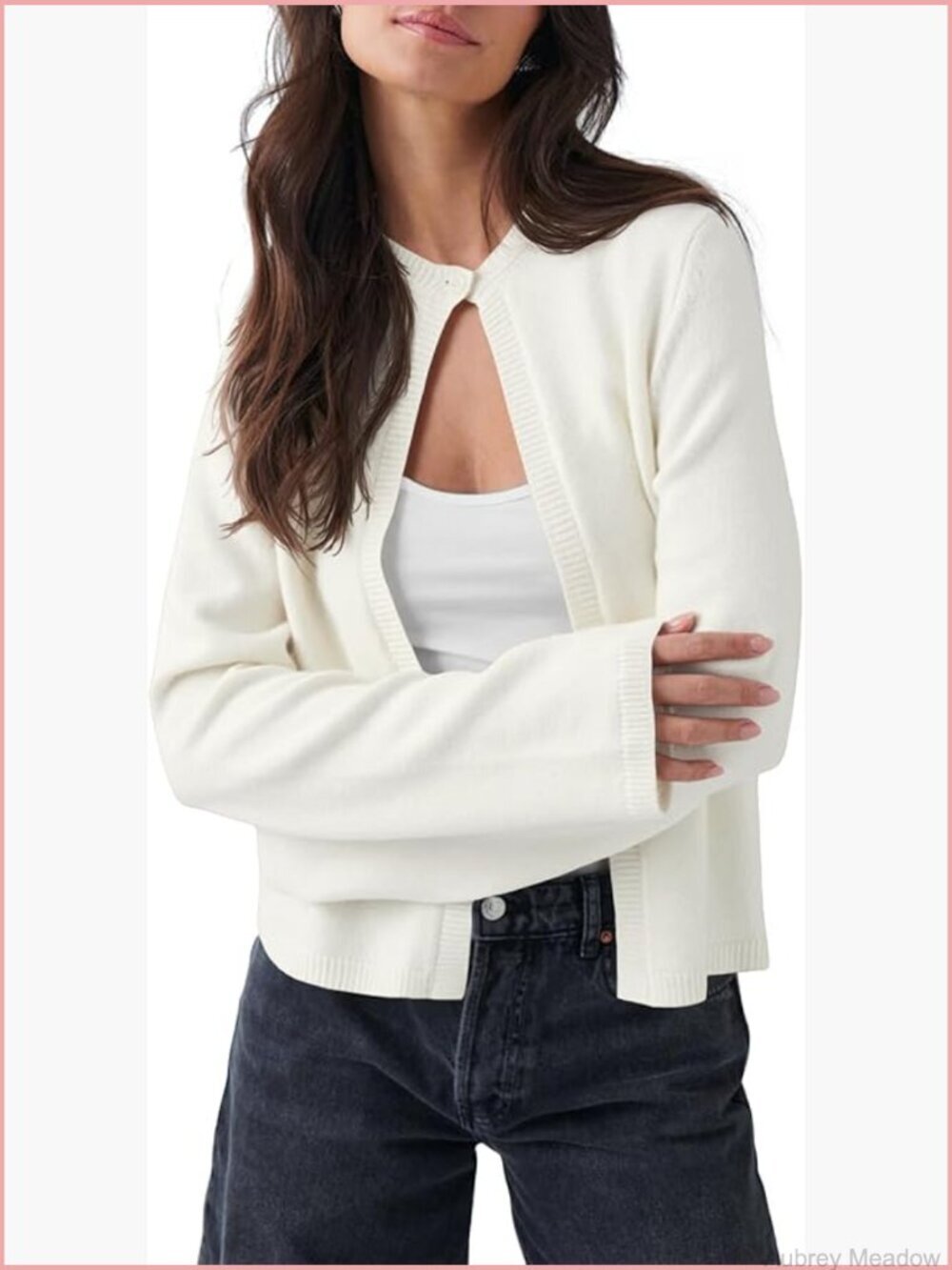 Lightweight Open Front Cardigan Sweater Shrug Crewneck Knit